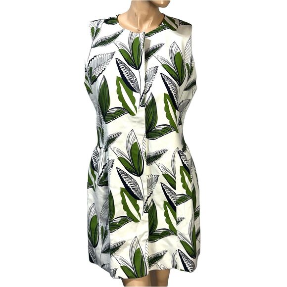 TYLER BOE Gabby Stretch Vest Dress Button Front Size L Sleeveless Pockets NWT - Picture 1 of 12